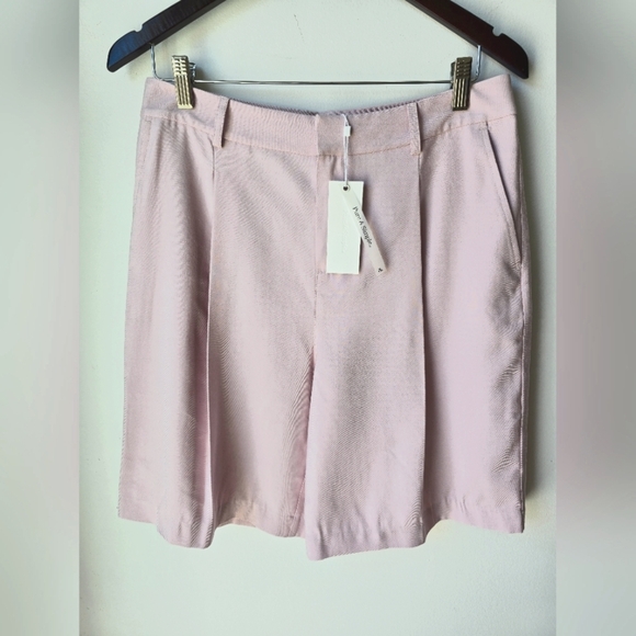 PURE&SIMPLE Rose Petal Pastel Pink Bermuda Shorts Viscose Size M - Picture 1 of 9